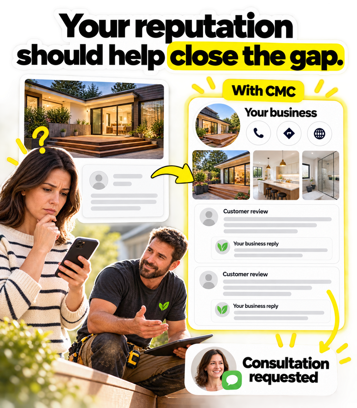Your reputation should help close the gap. Consultation requested.