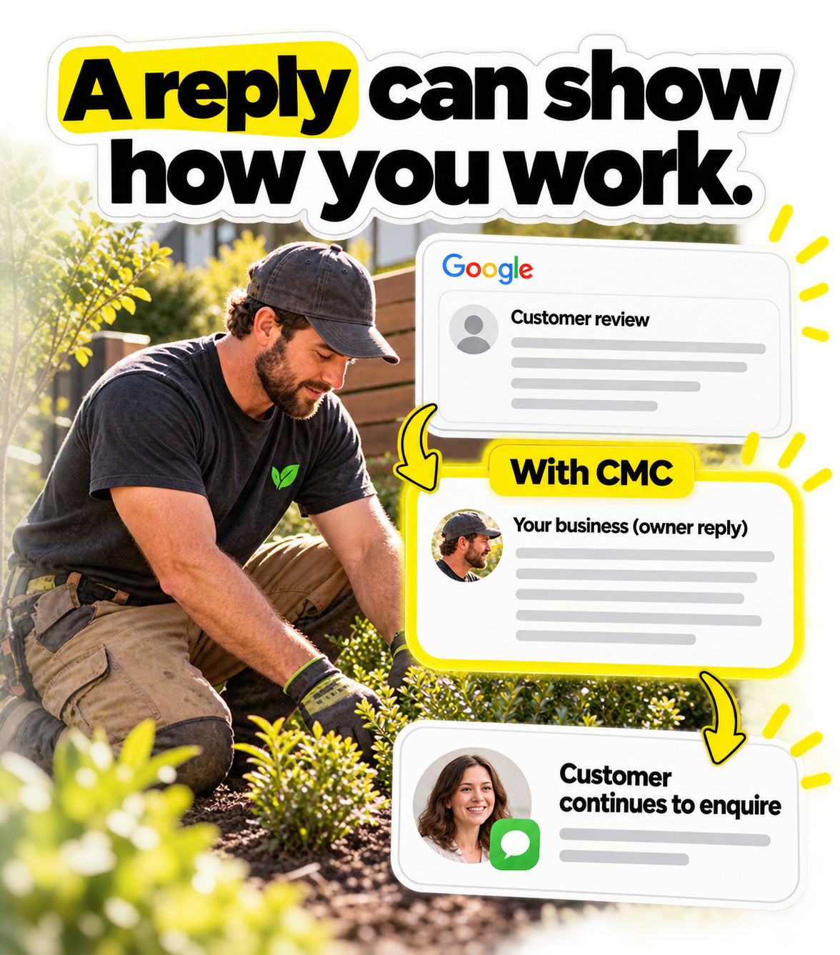 A reply can show how you work. Customer continues to enquire.