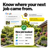 Google search and CMC conversation connected to a new landscaping job
