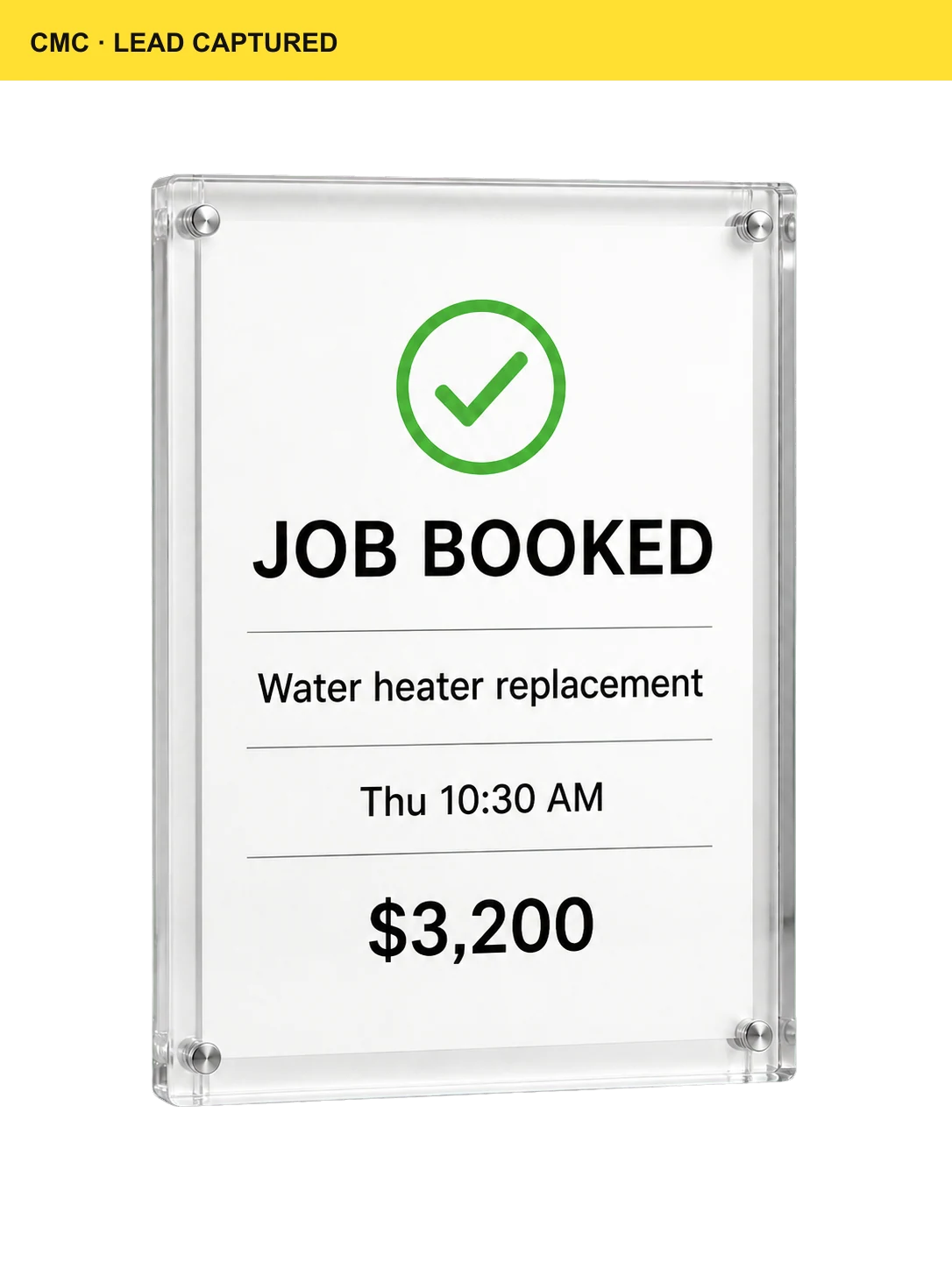 New customer job booked through CMC