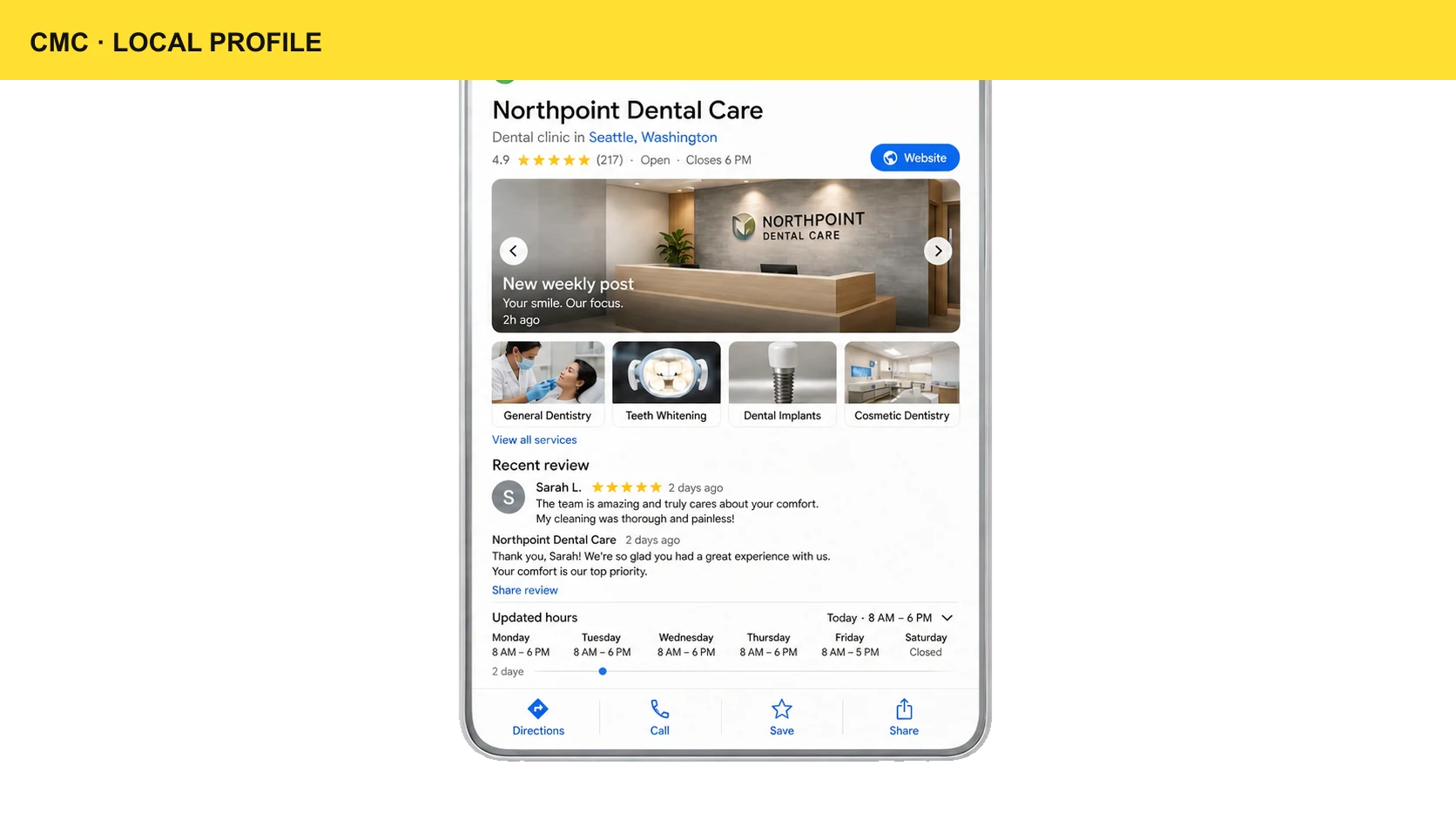 Reviews & Reputation Management — CMC customer outcome