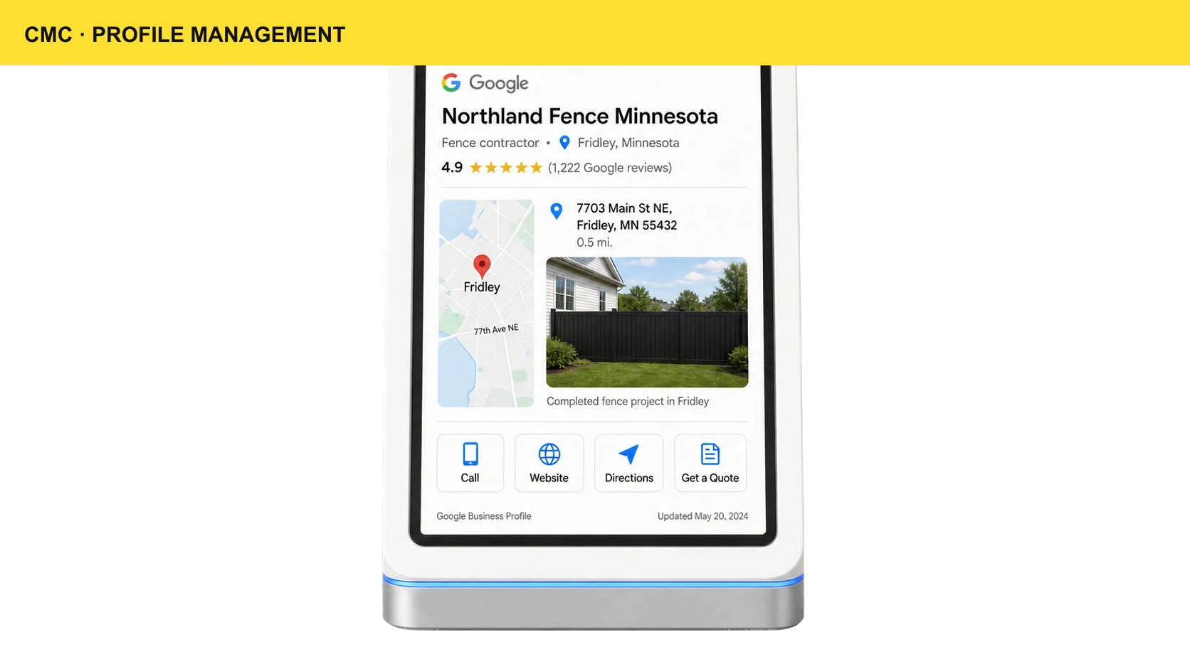 Google Business Profile Management — CMC customer outcome