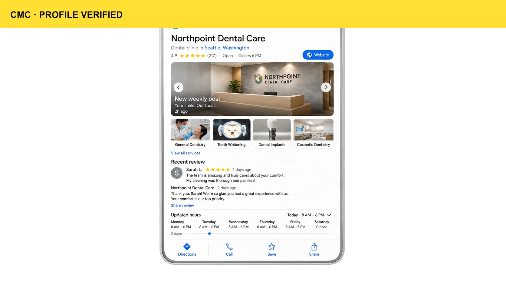 Google Profile Protection & Spam Monitoring — CMC customer outcome